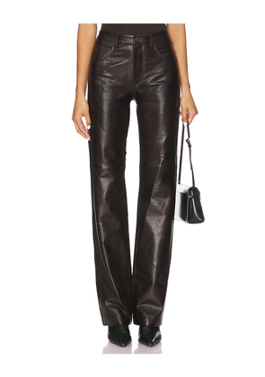 NILI LOTAN Joan Leather Pant in Brown. Size 00. Also in 0.