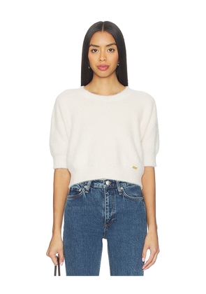 L'AGENCE Guinevere Short Sleeve Crop Crew Top in White. Size M. Also in L, XS.