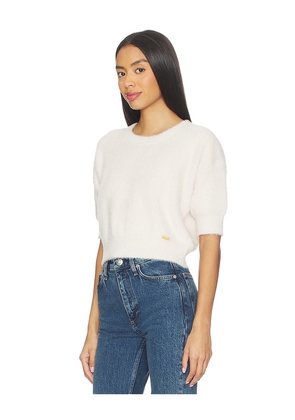 L'AGENCE Guinevere Short Sleeve Crop Crew Top in White. Size M. Also in XS, S.