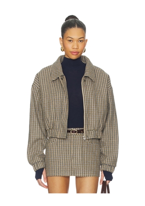 Nakedvice The Selene Check Jacket in Tan. Size L. Also in S, XS.
