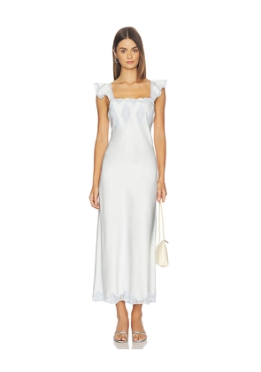 LoveShackFancy Karmine Dress in Baby Blue. Size L. Also in M, S, XL, XS.