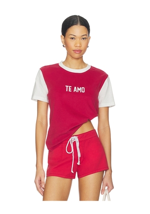LIONESS Te Amo Tee in Red,White. Size L. Also in M, S, XL, XS, XXS.