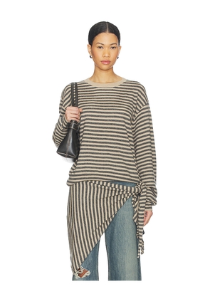 LIONESS Olsen Knit in Tan,Dark Grey. Size L. Also in M, S, XL, XS.