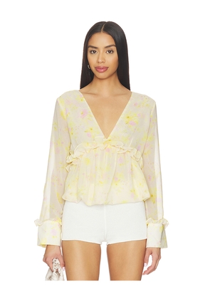 KIKA VARGAS Cynthi Top in Lemon. Size 10. Also in 2, 4, 6, 8.
