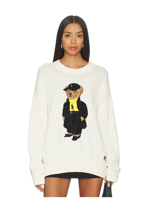 Polo Ralph Lauren Polo Bear Cotton Crewneck Sweater in Cream. Size M. Also in L, S.