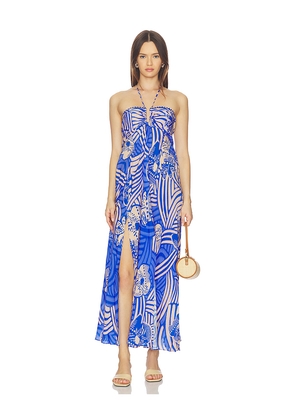 Poupette St Barth Carla Long Dress in Blue. Size S. Also in XS.