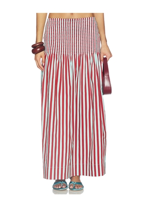 SIMONMILLER Flor Poplin Skirt in Mint,Brick. Size M. Also in S.