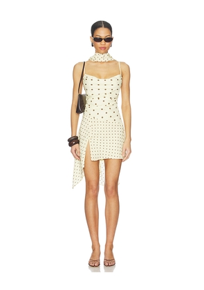 Runaway The Label Alora Scoop Neck Mini Dress in Yellow. Size L. Also in M, S, XL, XS, XXL.