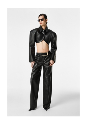 REVOLVE LOS ANGELES Agnes Cropped Leather Jacket in Black. Size L. Also in M, S, XL, XS, XXS.