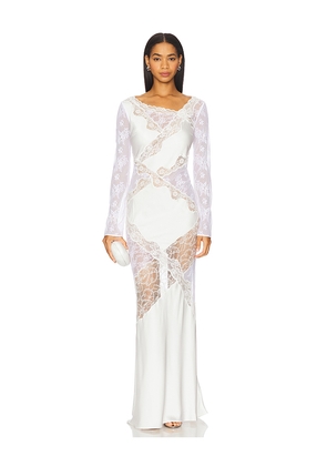 Vaillant Satin Maxi Dress in White. Size 36. Also in 38.