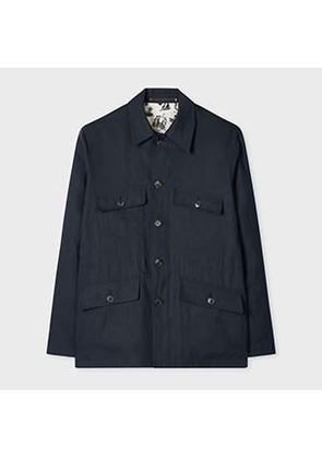 Paul Smith Navy Linen Field Jacket Blue