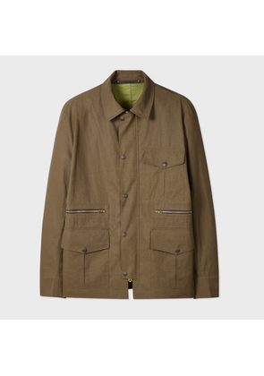 Paul Smith Khaki Linen Field Jacket Green