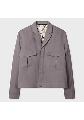 Paul Smith Mauve Linen Open-Collar Jacket Purple