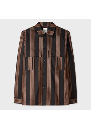 Paul Smith Brown Stripe Cotton Double-Pocket Overshirt