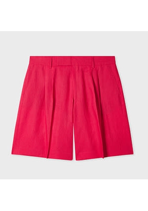 Paul Smith Fuchsia Linen Tailored Shorts Pink