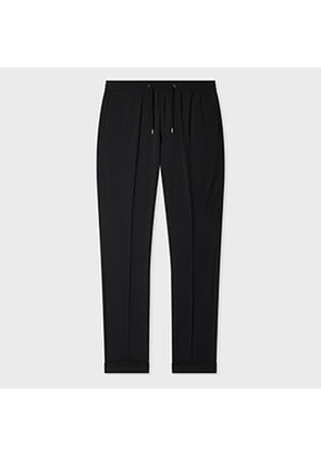 Paul Smith Slim-Fit Wool Seersucker Drawstring Trousers Black