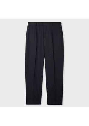 Paul Smith Relaxed-Fit Dark Navy Linen Trousers Blue