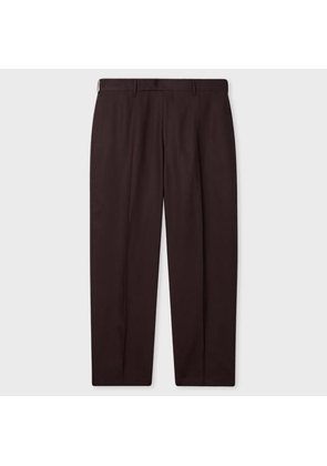 Paul Smith Relaxed-Fit Aubergine Linen Trousers Purple