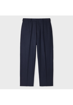 Paul Smith Relaxed-Fit Navy Wool Trousers Blue
