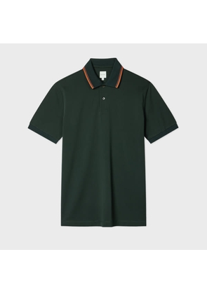 Paul Smith Dark Green 'Artist Stripe' Tipping Polo Shirt