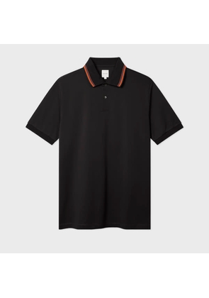 Paul Smith Black 'Artist Stripe' Tipping Polo Shirt