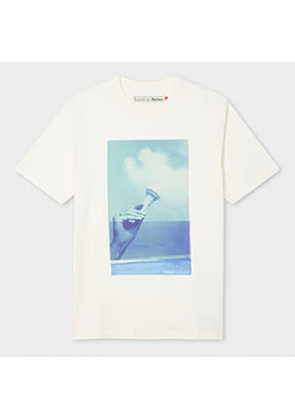 Paul Smith Loves Barbour Paul Smith loves Barbour - Whisper White 'Scoop' Print T-Shirt