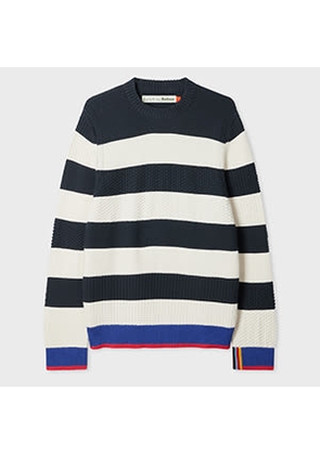 Paul Smith Loves Barbour Paul Smith loves Barbour - Ecru Striped Southwold Sweater Blue