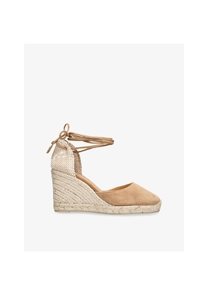 Womens Castaner Carina Suede Wedge Espadrilles