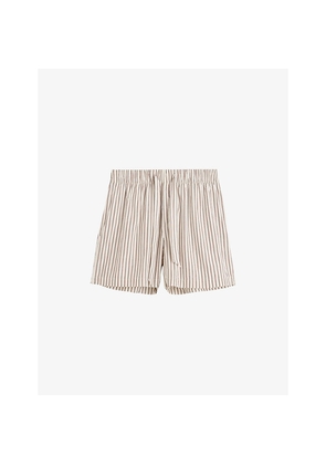 Tekla Striped Elasticated-Waist Cotton-Poplin Shorts