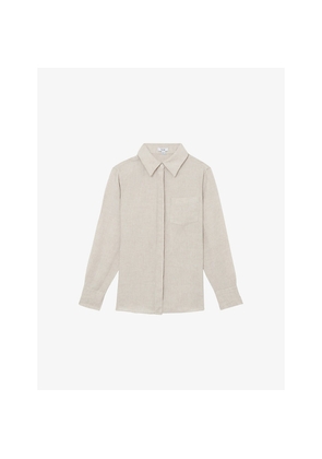 Womens Reiss Belle Relaxed-Fit Linen Shirt