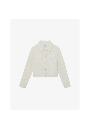Womens Reiss Lori Flap-Pocket Lace Jacket