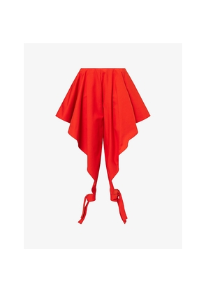 Womens Alaia Ruffled Open-Seam Cotton Trousers