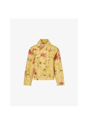 Womens Ganni Printed Oversized Denim Jacket
