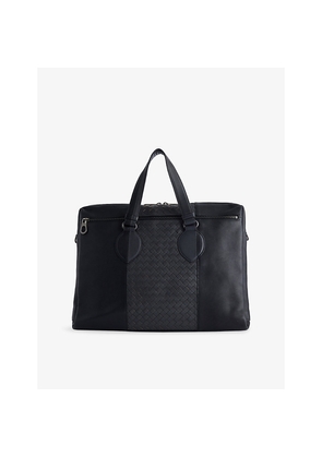 Womens Reselfridges Pre-Loved Bottega Veneta Bicolor Intrecciato Leather Briefcase