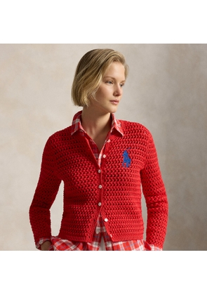 Big Pony Crocheted Cotton Cardigan