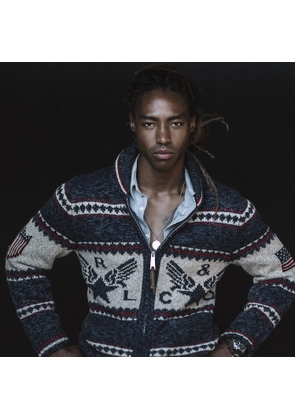 Airplane-Graphic Full-Zip Cardigan