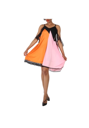 Burberry Midi Dress In Bright Orange, Size One Size