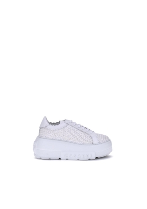 Casadei White Other Fibres Platform Sneakers - EU37.5/US7.5