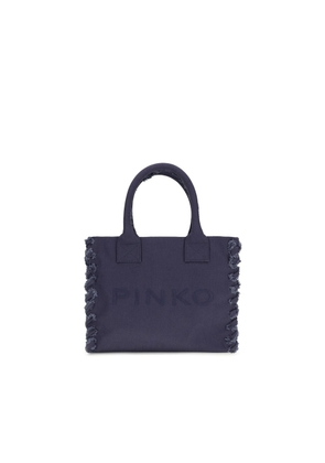 PINKO Blue Cotton Shoulder Bag