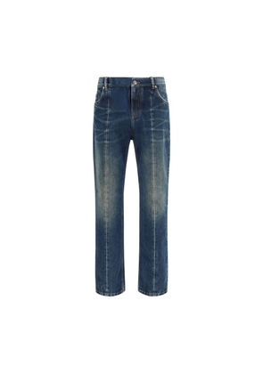Versace Blue Cotton Straight-Leg Jeans - W30