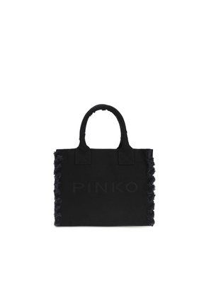PINKO Black Cotton Shoulder Bag