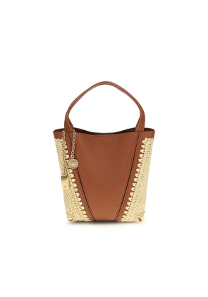 Chloé Beige Raffia Shoulder Bag