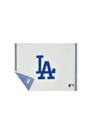 Barefoot Dreams Cozychic Los Angeles Dodgers Stroller Blanket in White.
