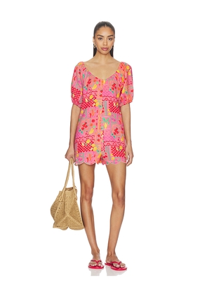 BEACH RIOT Ellery Romper in Pink. Size L. Also in M, S, XS.