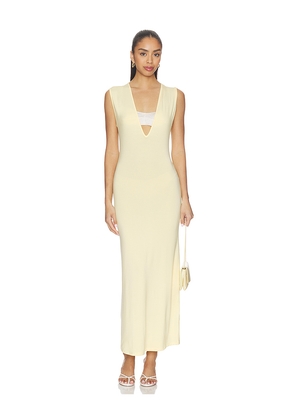 Artless Forever Tate Plunge Midi Dress in Yellow. Size L. Also in M, S, XL, XS, XXS.