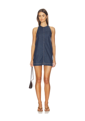 Good American Denim Halter Shift Dress in Blue. Size L. Also in M, S, XL, XS, XXL.