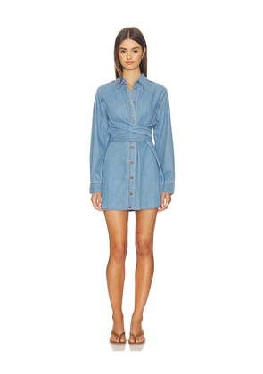 Good American Denim Wrap Shirt Dress in Blue. Size L. Also in M, S, XL, XS, XXL.