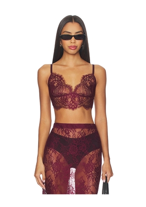L'AGENCE Aislin Lace Bralette Top in Burgundy. Size XS. Also in XXS.