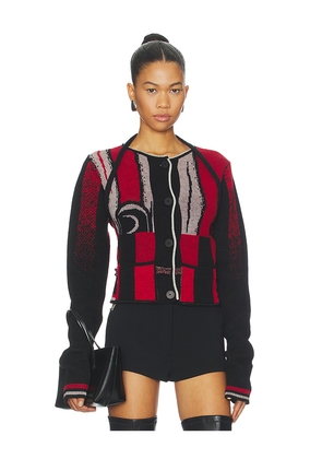 Ottolinger Sporty Knit Cardigan in Sporty Red in Red. Size L. Also in S.