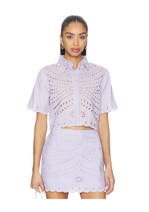 Karina Grimaldi Elin Embroidered Top in Lavender. Size L. Also in M, S, XS.